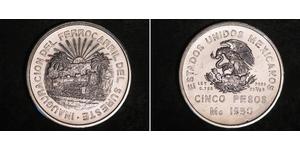 5 Peso Mexique Argent 