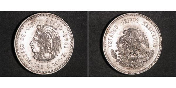 5 Peso Mexique Argent 