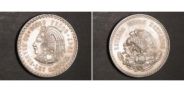 5 Peso Mexique Argent 