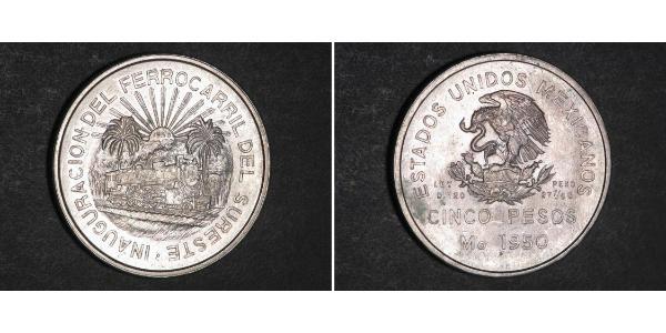 5 Peso Mexique Argent 