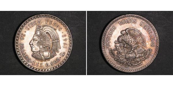 5 Peso Mexique Argent 