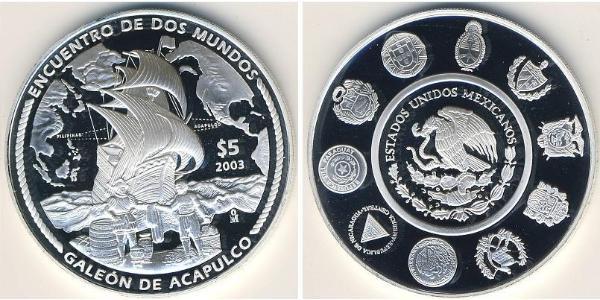 5 Peso Mexique (1867 - ) Argent 