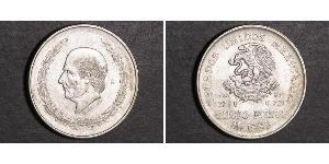 5 Peso Second Federal Republic of Mexico (1846 - 1863) Argent Miguel Hidalgo