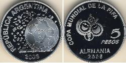 5 Peso Argentina (1861 - ) Argento 