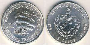 5 Peso Cuba Argento 