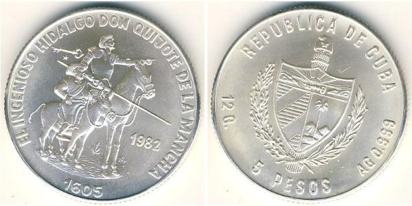 5 Peso Cuba Argento 