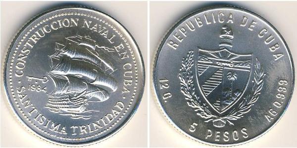 5 Peso Cuba Argento 