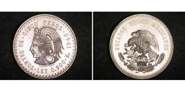 5 Peso Messico Argento 