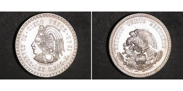 5 Peso Messico Argento 
