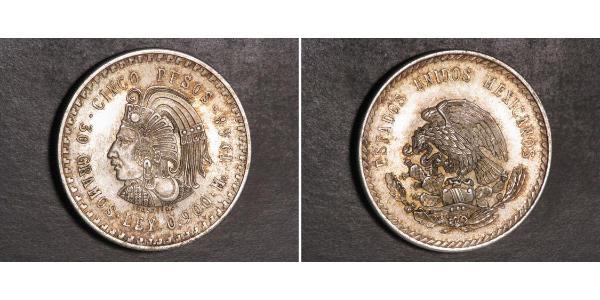 5 Peso Messico Argento 