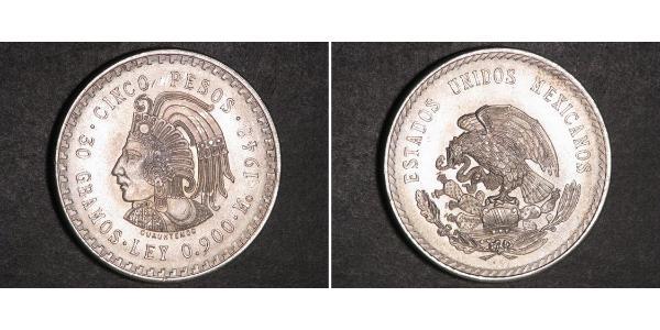 5 Peso Messico Argento 