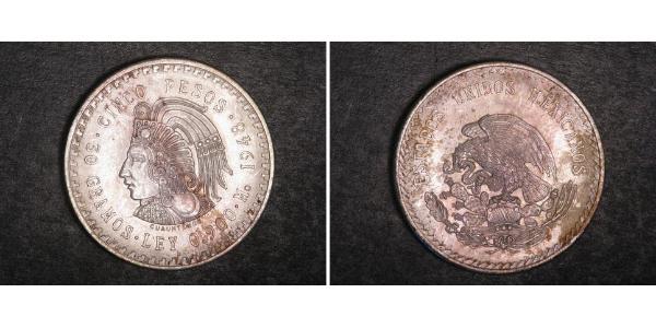 5 Peso Messico Argento 