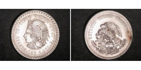 5 Peso Messico Argento 