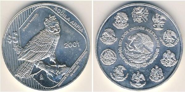 5 Peso Messico (1867 - ) Argento 