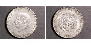 5 Peso Second Federal Republic of Mexico (1846 - 1863) Argento Miguel Hidalgo