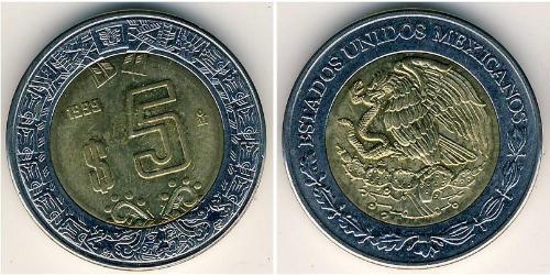 5 Peso Mexique (1867 - ) Bilame 