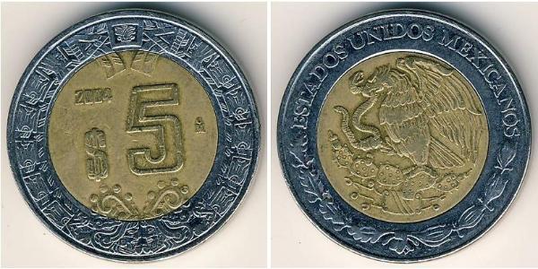 5 Peso Mexique (1867 - ) Bilame 