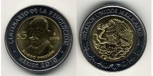 5 Peso Messico (1867 - ) Bimetal 