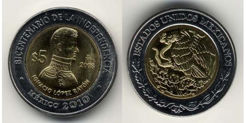 5 Peso México (1867 - ) Bimetal 