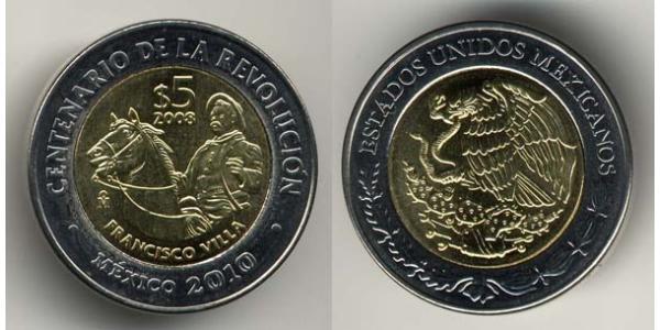 5 Peso 墨西哥 Bimetal 