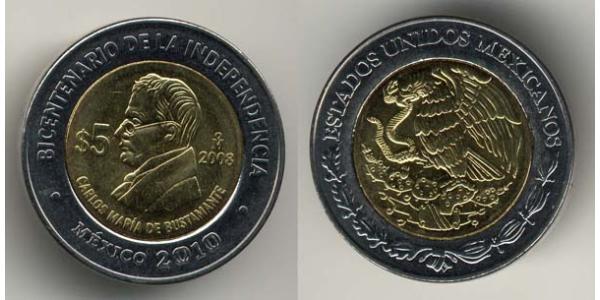 5 Peso 墨西哥 Bimetal 