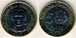 5 Peso Dominikanische Republik Bimetall 