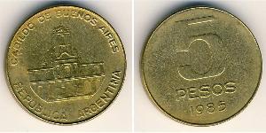 5 Peso Argentine Republic (1861 - ) Brass 