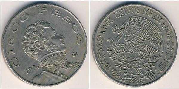 5 Peso Mexique (1867 - ) Cuivre/Nickel 
