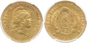 5 Peso Argentine Republic (1861 - ) Gold 