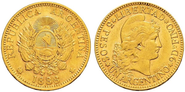 5 Peso Argentinien (1861 - ) Gold 