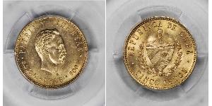 5 Peso Cuba Gold Jose Julian Marti Perez (1853 - 1895) 