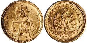 5 Peso Mexiko (1867 - ) Gold 