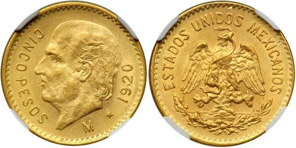 5 Peso Mexiko (1867 - ) Gold 
