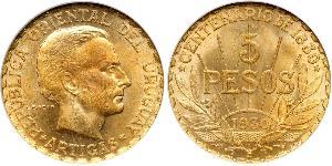 5 Peso Uruguay Gold José Gervasio Artigas