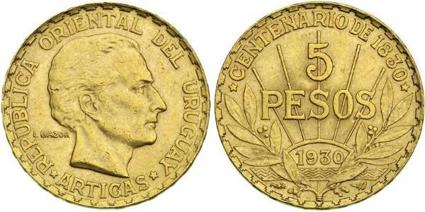 5 Peso Uruguay Gold José Gervasio Artigas