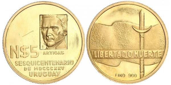 5 Peso Uruguay Gold José Gervasio Artigas