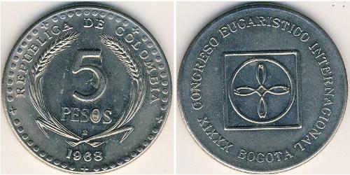 5 Peso Republik Kolumbien  (1886 - ) Kupfer/Nickel 