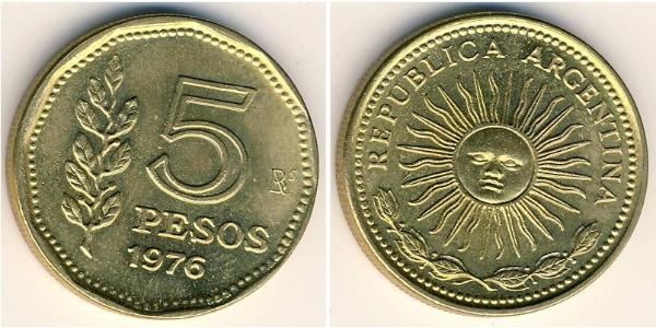 5 Peso República Argentina (1861 - ) Latón 