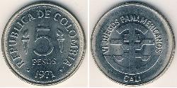 5 Peso Republic of Colombia (1886 - ) Nickel 