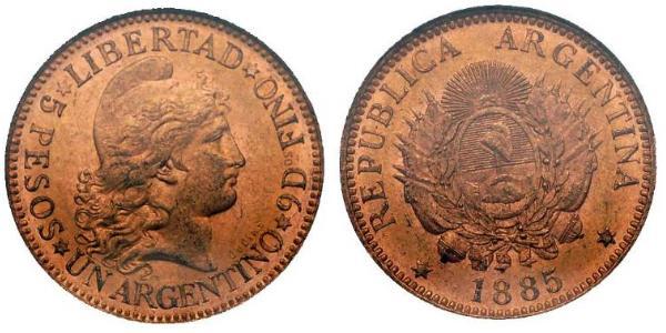 5 Peso Argentinien (1861 - ) Or 