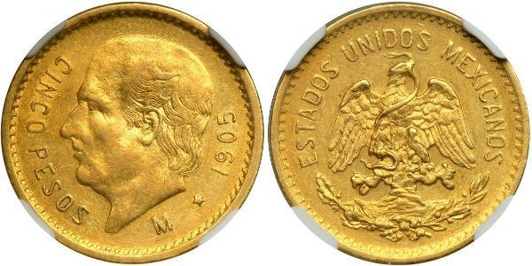 5 Peso Mexique (1867 - ) Or 