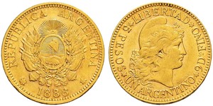 5 Peso Argentina (1861 - ) Oro 