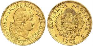 5 Peso Argentina (1861 - ) Oro 