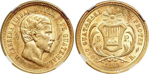 5 Peso Guatemala Oro 