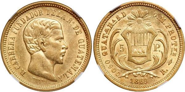 5 Peso Guatemala Oro 