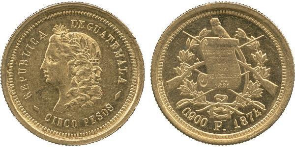 5 Peso Guatemala Oro 