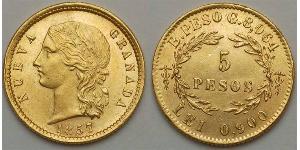 5 Peso Kingdom of Spain (1814 - 1873) Oro 