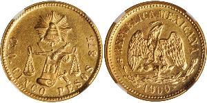 5 Peso Messico (1867 - ) Oro 