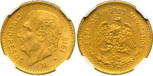 5 Peso Messico (1867 - ) Oro 