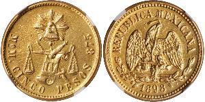 5 Peso Messico (1867 - ) Oro 